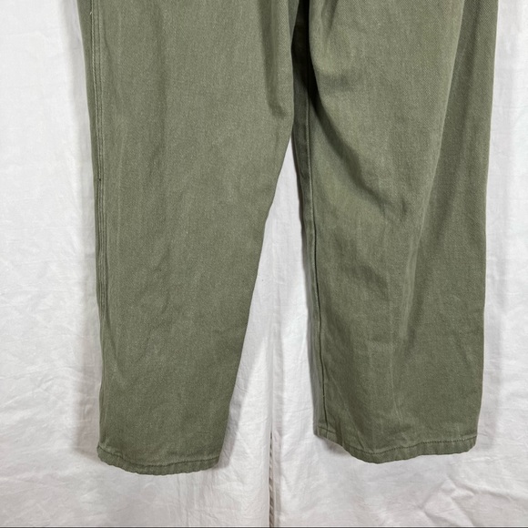 ⭐️3/$30⭐️  Nasty Gal Utility zip jumpsuit Olive Green Long Sleeve Flared - Picture 5 of 8